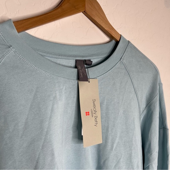 Sweaty Betty After Class Crop Sweatshirt in Vista Blue - Picture 5 of 8